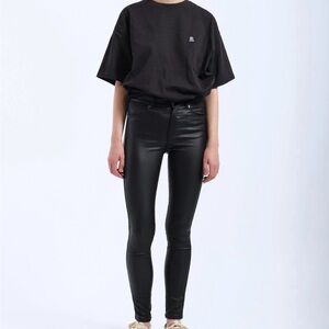 Dr.Denim: Black Faux Leather Skinny Pants
